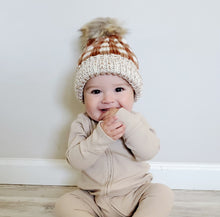 Load image into Gallery viewer, Pumpkin Spice Pom Pom Beanie Hat