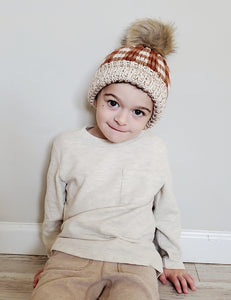 Pumpkin Spice Pom Pom Beanie Hat