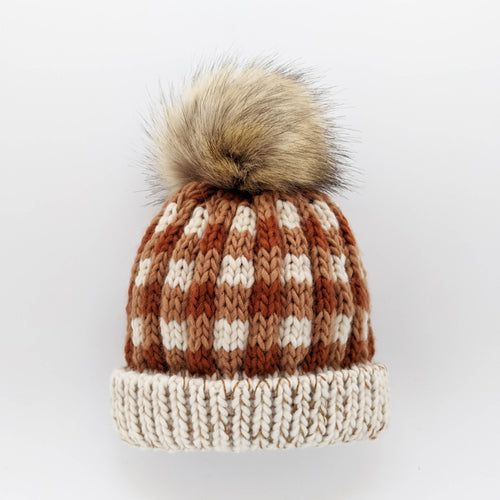 Pumpkin Spice Pom Pom Beanie Hat